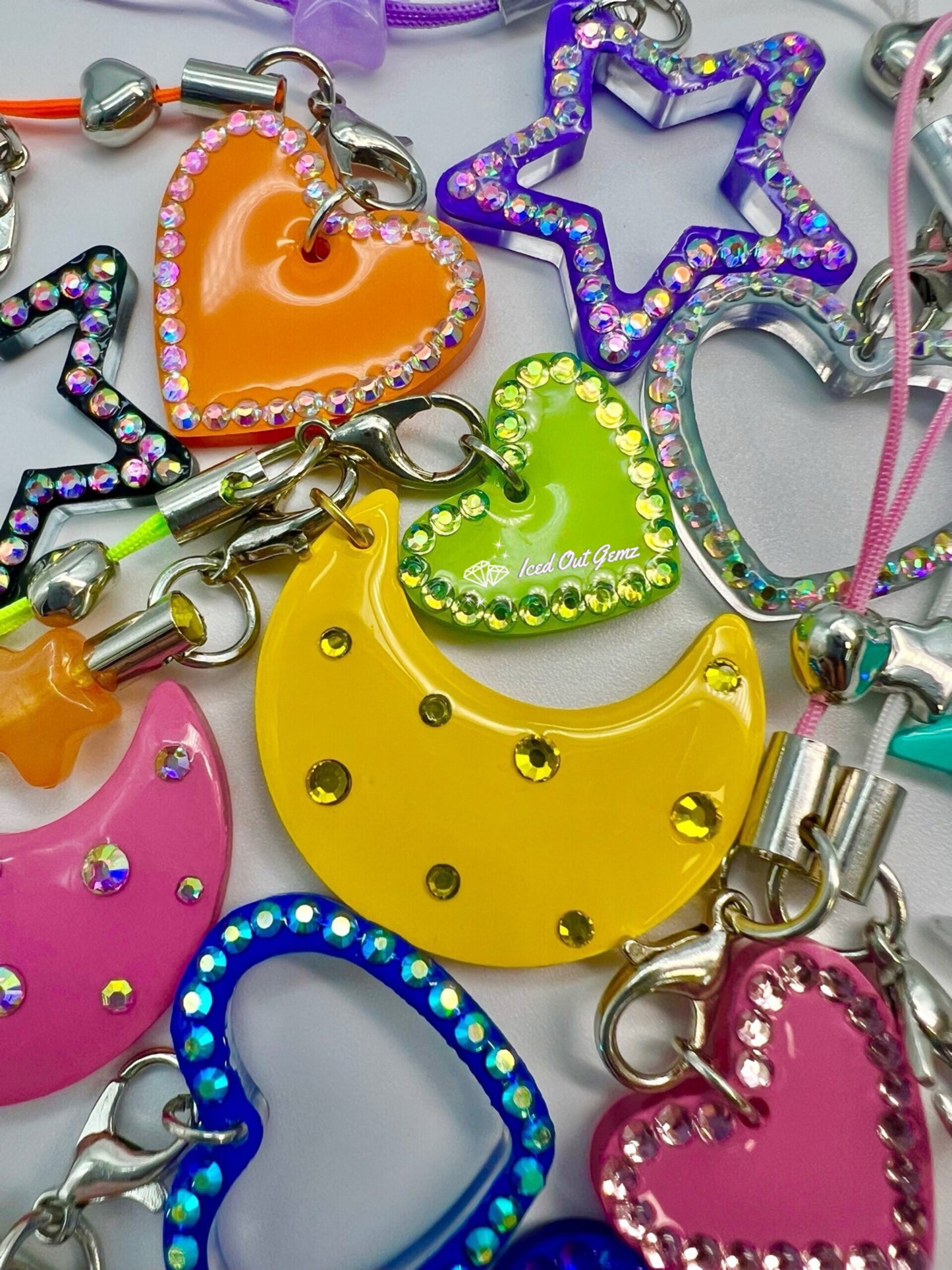 Crystal Heart Charms