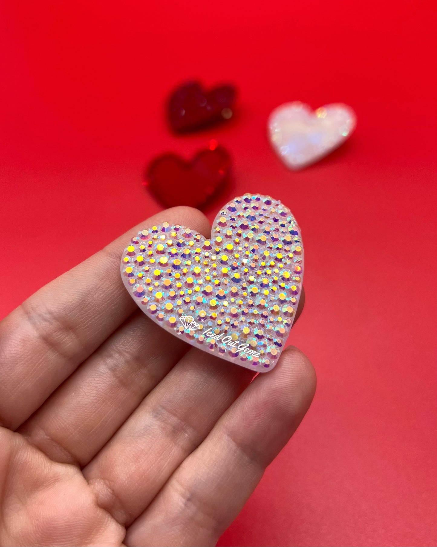 Crystal Heart Hair Clips